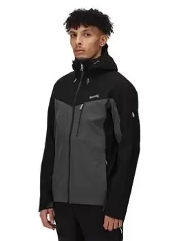 Image of Regatta Birchdale Waterproof Hooded Shell Jacket - Grey/Black, Grey/Black, Size 3XL, Men