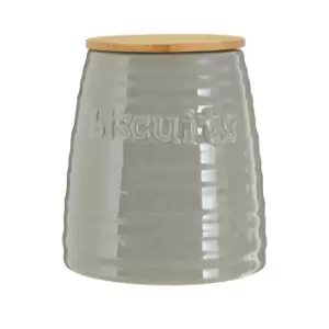 image of Biscuit Canister in Grey Dolomite/Bamboo