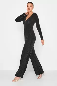 Image of Tall Glitter Wrap Jumpsuit