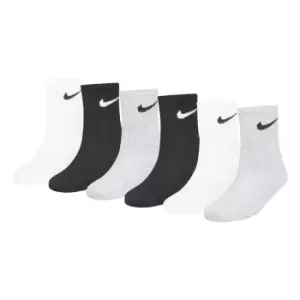 image of Nike 6 Pack of Crew Socks Childrens - Grey