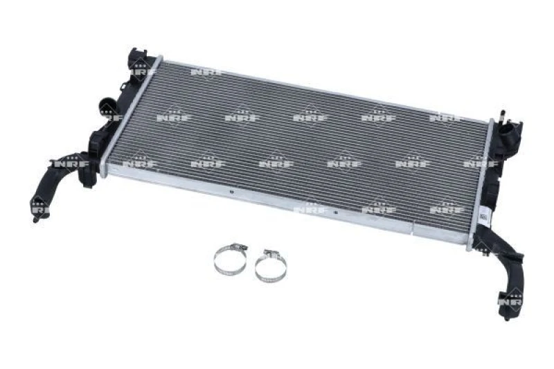 Image of NRF 53967 Engine radiator EASY FIT Brazed cooling fins, Aluminium, with mounting parts Aluminium Radiator,engine cooling (470)