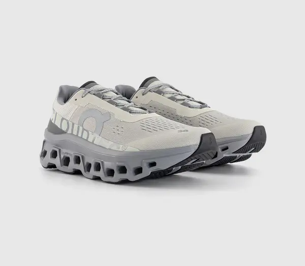 Image of On Running Cloudmonster Trainers Ice Alloy, 9