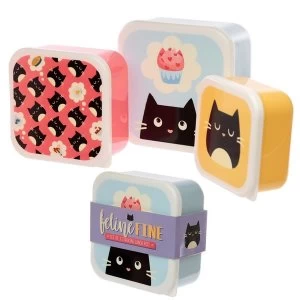 Set of 3 Lunch Boxes M/L/XL - Feline Fine Cat