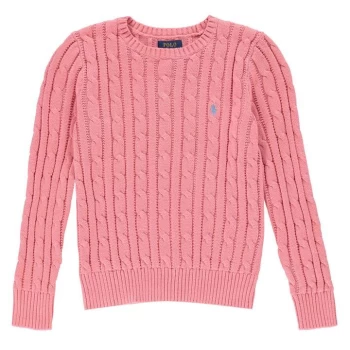 image of Polo Ralph Lauren Junior Girls Cable Knit Jumper - Desert Rose