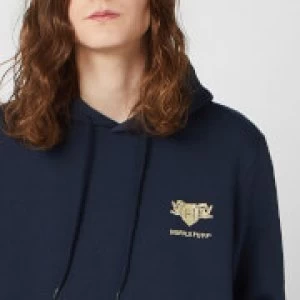 image of Harry Potter Hufflepuff Unisex Embroidered Hoodie - Navy - L