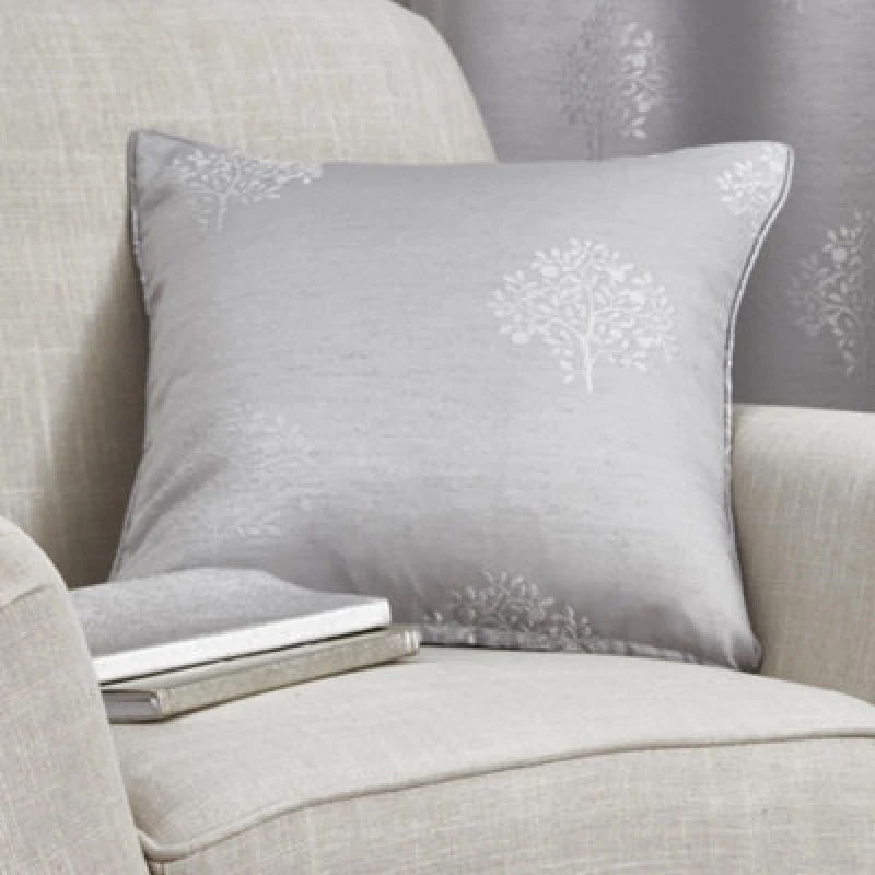 Image of Appletree 'Harvest' Filled Cushion With Woven Appletree Motif Silver