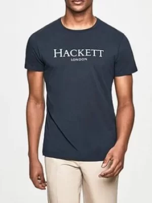 image of Hackett Logo T-Shirt, Navy, Size L, Men