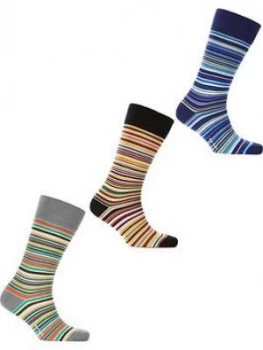 Image of Ps Paul Smith Mens 3 Pack Classic Striped Socks - Multi