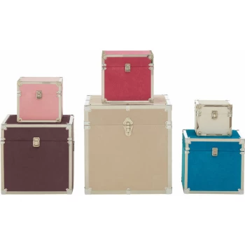 image of Premier Housewares Multicoloured Square Trunks - Set of 6