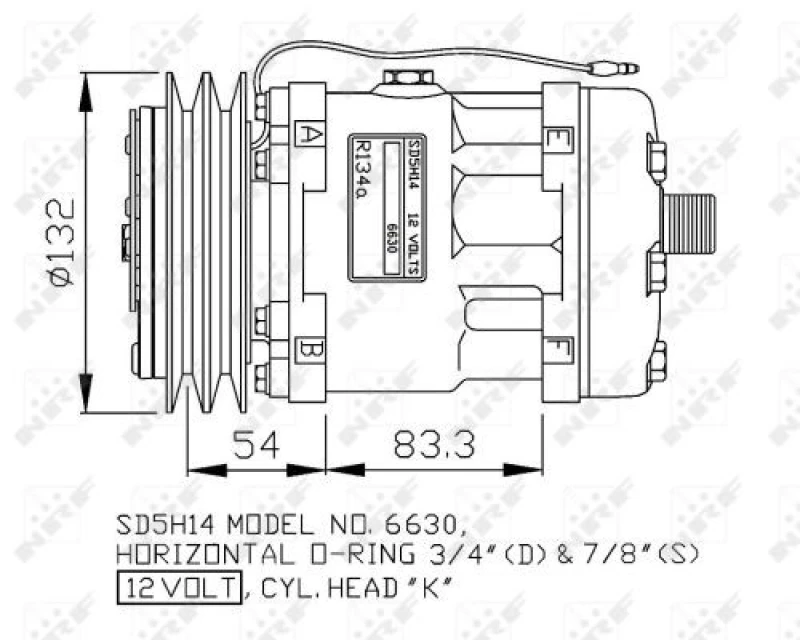 Image of NRF 32801G AC Compressor GENUINE PAG 100, with PAG compressor oil Compressor,air conditioning (447)