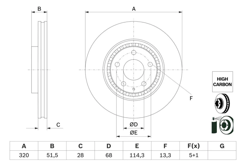 Image of Brake disc Bosch 0 986 479 H02