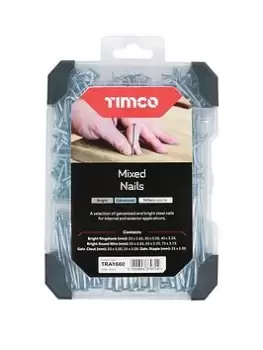 image of Timco Nails Galvanised Bright Mixed Tray - 345Pcs