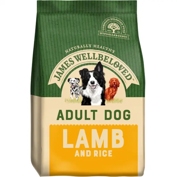 image of James Wellbeloved Lamb and Rice Adult Dog Food 7.5kg