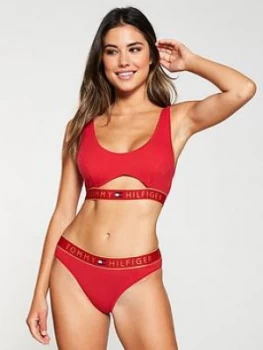 Image of Tommy Hilfiger Cut Out Bralette - Tango Red, Tango Red, Size L, Women