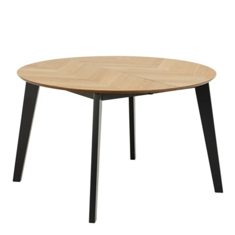 Image of Furniture To Go Georgetown Round Dining Table In Oak & Black