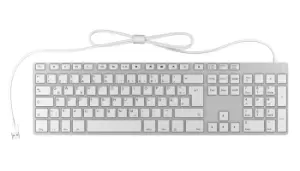 image of KeySonic KSK-8022U keyboard USB QWERTZ German Silver, White