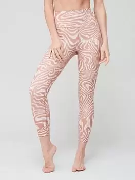 Image of adidas Training Yoga Essentials Printed Leggings - Grey, Size L, Women