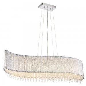 image of 8 Light Ceiling Pendant Chrome Plate & Clear Crystal, G9