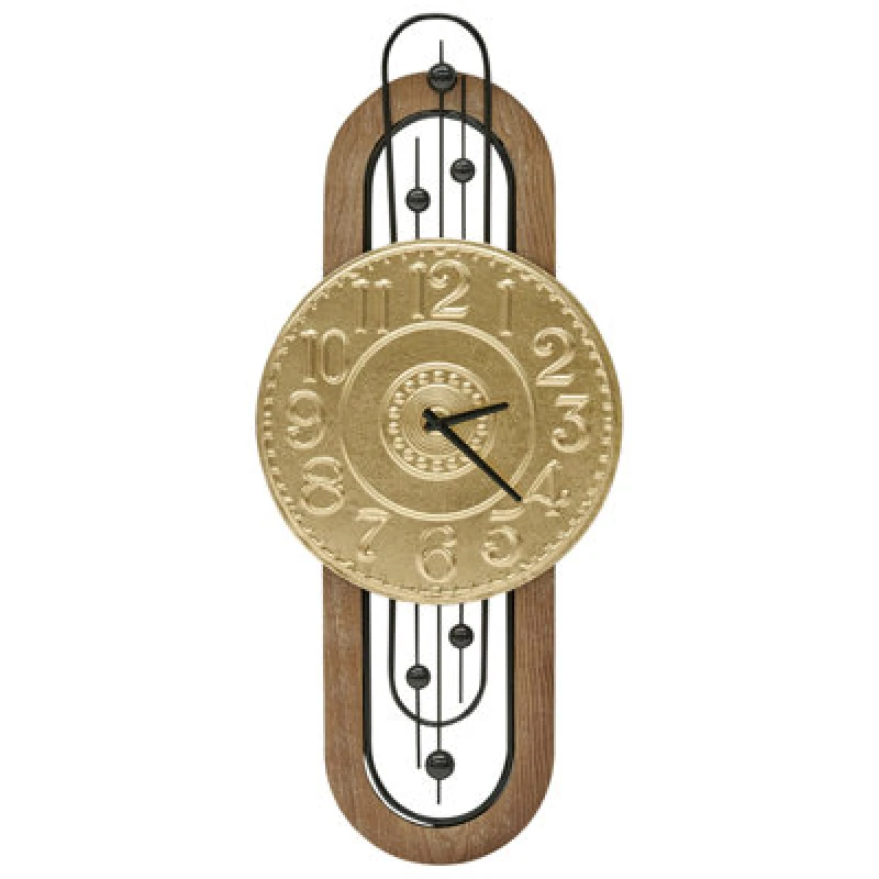 Image of Beliani Wall Clock Nobelium 36cm Metal Gold
