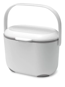 image of Addis 2.5 Litre Kitchen Compost Caddy, White & Grey