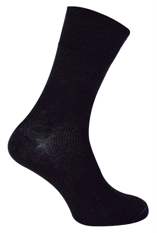 Image of Dr.Socks Dr.Socks Men 3 Pair Merino Wool Ribbed Seamless Diabetic Socks for Swollen Legs in Black Size: 4-7 Black 4-7 Male 5060910929506