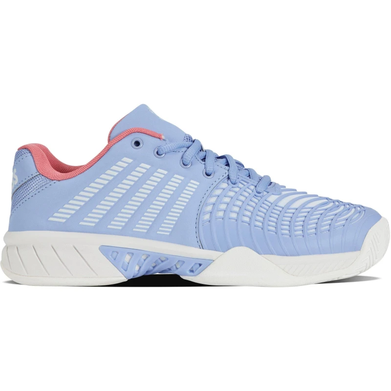 Image of K-Swiss Womens Express Light 3 All Court Lace Up Tennis Shoes White/Strawbry female 4.5 (37.5)
