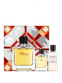 image of Hermes Terre DHermes Pure Parfum 75Ml, 12.5Ml Minature and 40ml Aftershave Lotion Gift Set