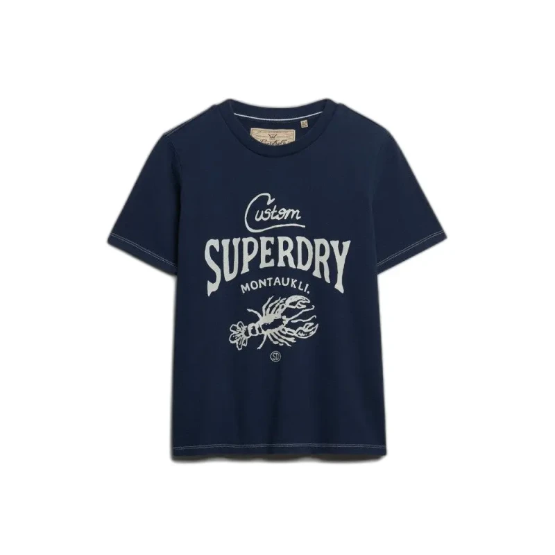 Image of Superdry Womens T-Shirt Superdry Heritage Hamptons Bleu Female M