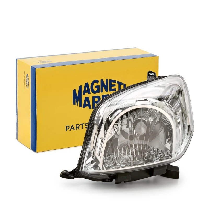 Image of MAGNETI MARELLI 712455701110 Headlights H4, Left, with motor for headlamp levelling, Halogen Headlight (259)