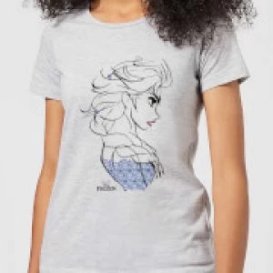 Image of Disney Frozen Elsa Sketch Strong Womens T-Shirt - Grey - 3XL