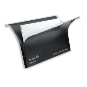 Image of Rexel Crystalfile Extra Secura Foolscap Polypropylene 30mm Suspension File Black 1 x Pack of 20 Suspension Files
