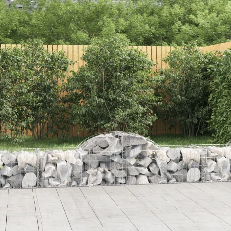 Image of VIDAXL Arched Gabion Baskets 6 pcs 200x50x40/60cm Galvanised Iron Vidaxl 8720845568443