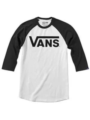 Image of Vans Classic Raglan Tee, White/Black Size XL Men