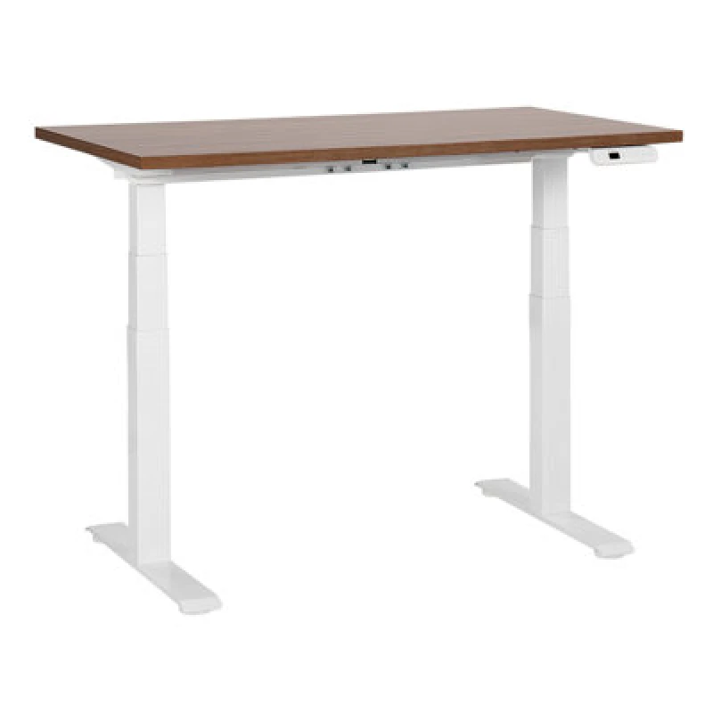 Image of Beliani Electric Adjustable Standing Desk Destines Brown/ White 120 Cm 72 Cm