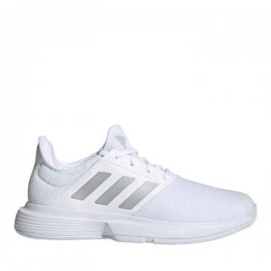 Image of adidas Gamecourt Tennis Shoes Womens - White/Silver