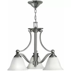 Image of Loops - 3 Bulb Chandelier Hanging Pendant LIght Brushed Nickel LED E27 60W Bulb