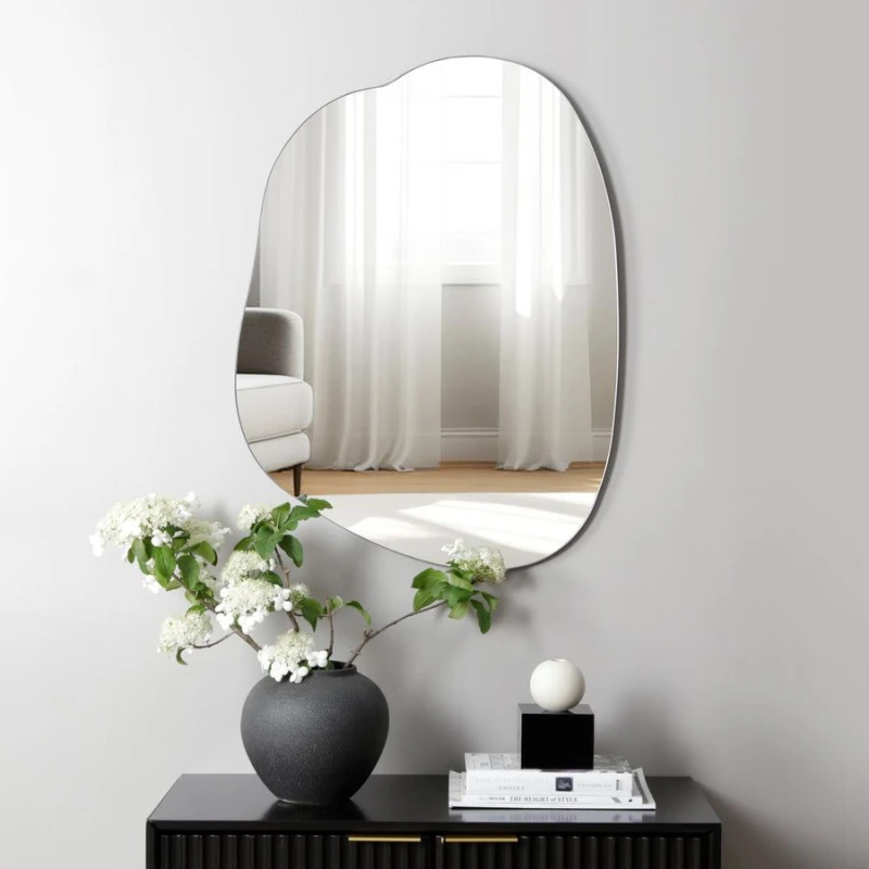Image of Home Garden Direct Nemi Frameless Pond Wall Mirror 80x60cm in Clear Size: 80x60cm Clear Unisex 80x60 cm