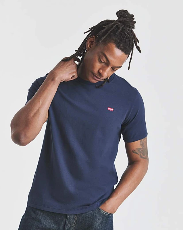 Image of Levis Levis Short Sleeve Housemark T-Shirt Navy - Levis - Size: 5XL Navy Male 5XL LE23509