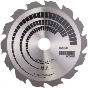 Image of Bosch Construct Wood Cutting Saw Blade 210mm 14T 30mm