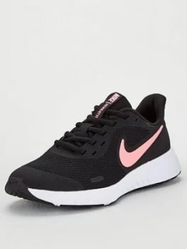 image of Nike Revolution 5 Junior Trainers - Black/Pink