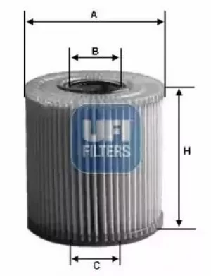 Image of 2515100 UFI Oil Filter Oil Cartridge