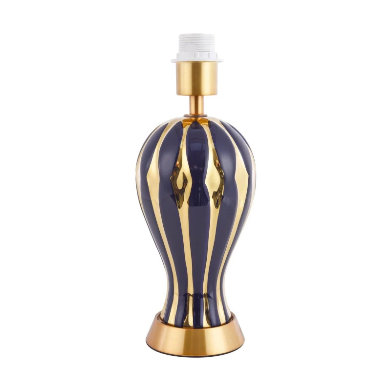 Image of Happy Homewares Traditional Gloss & Polished Gold Ceramic Table Lamp Base in Midnight Midnight Unisex
