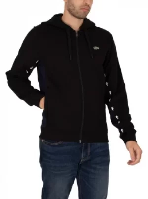 Image of Colourblock Fleece Zip Through Hoodie