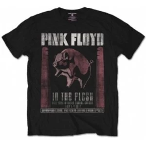 image of Pink Floyd In The Flesh Black Mens T Shirt Size: Large