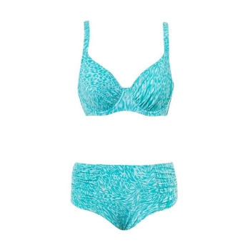 Image of Seaspray Grace Animal Underwired Bikini Top - Aqua/Silver