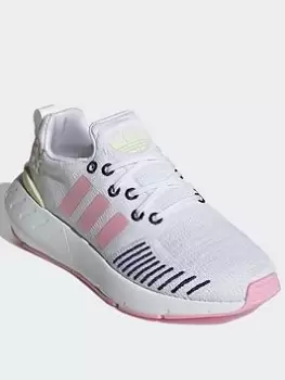 Image of adidas Originals Swift Run 22 Shoes, White/Pink, Size 3.5 Older