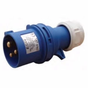 image of ESR 16A 230V IP44 Fast Fit Industrial 3 Pin In-Line Caravan Male Plug