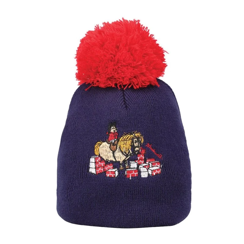 Image of Hy Thelwell Collection Practice Makes Perfect Bobble Beanie in Navy Navy Unisex One Size