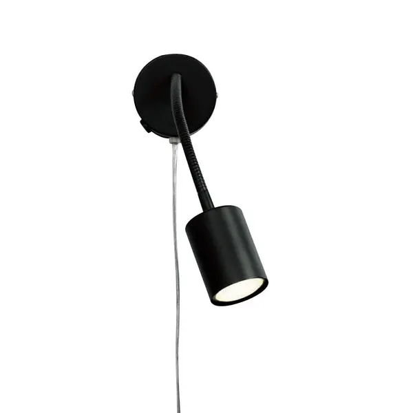 image of Nordlux Explore Flex Indoor Bedroom Living Dining Office Wall Light with Adjustable Lamp Head in Black Black