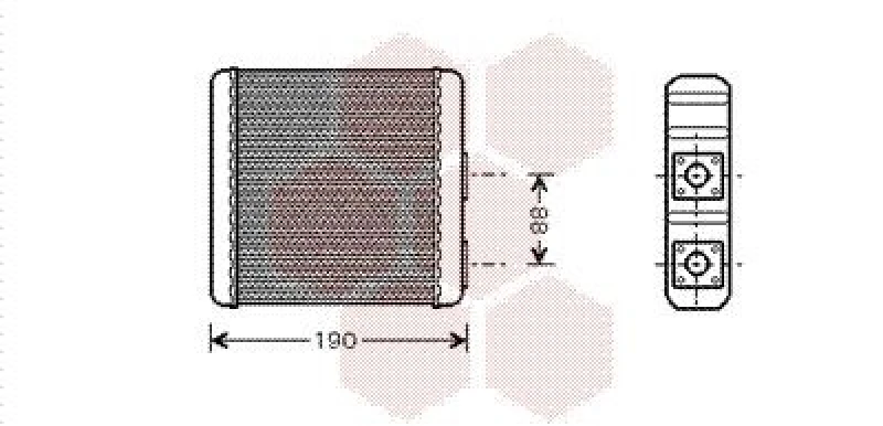 Image of VAN WEZEL Heater matrix VAN WEZEL 13006139